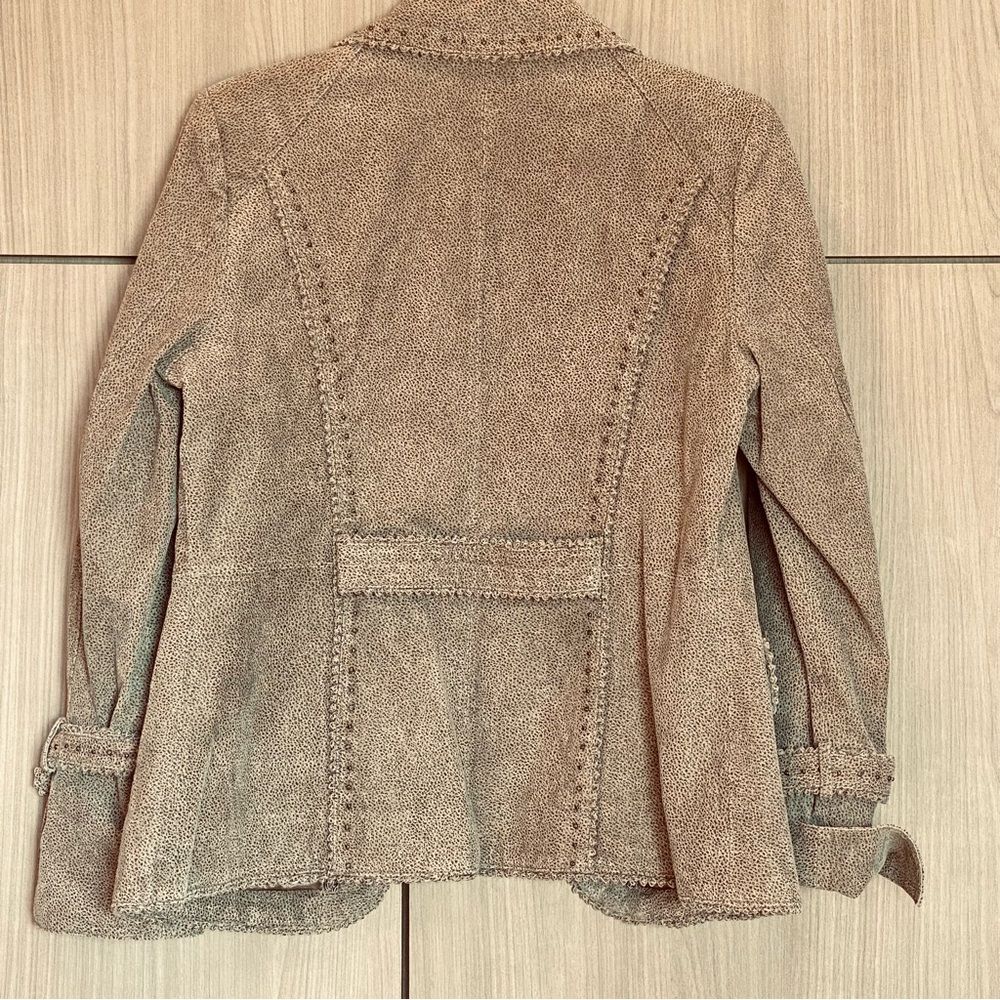 Bradley by Bradley Bayou Suede Leather Studded Moto Jacket Small - Picture 6 of 16